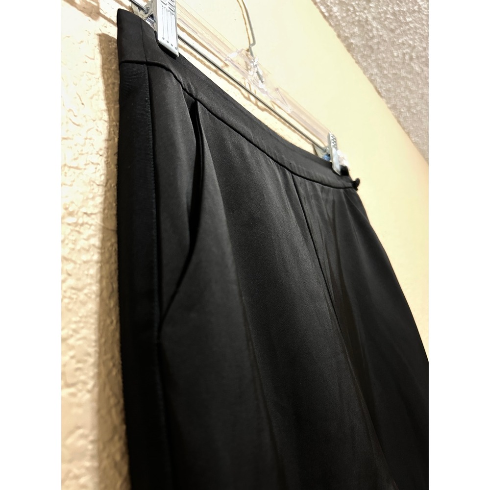 NBD XXS High Waisted Wide Leg Satin Trousers Black Formal Dress Pants Side Zip - Picture 8 of 13